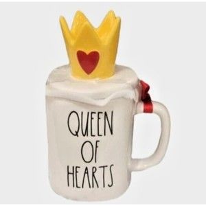 Rae Dunn Queen of Hearts Alice in Wonderland Disney Mug Cup NWT